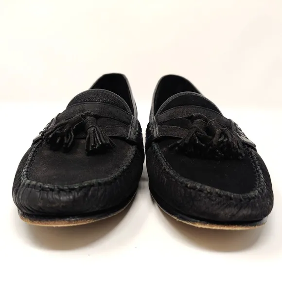 Bally Mens Zack Tassel Loafers SIZE 10 Black Soft Leather Timeless Luxury Italy