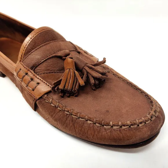 Bally Mens Zack Tassel Loafers SIZE 10 Brown Soft Leather Timeless Luxury Italy