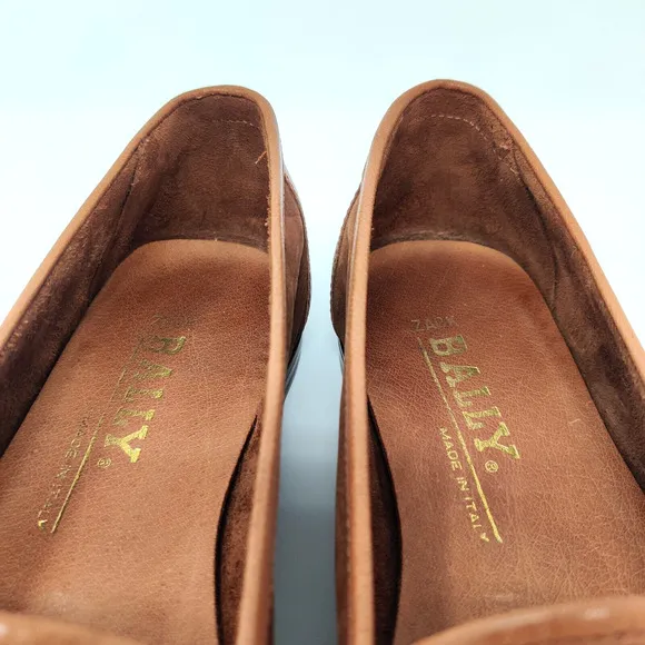 Bally Mens Zack Tassel Loafers SIZE 10 Brown Soft Leather Timeless Luxury Italy