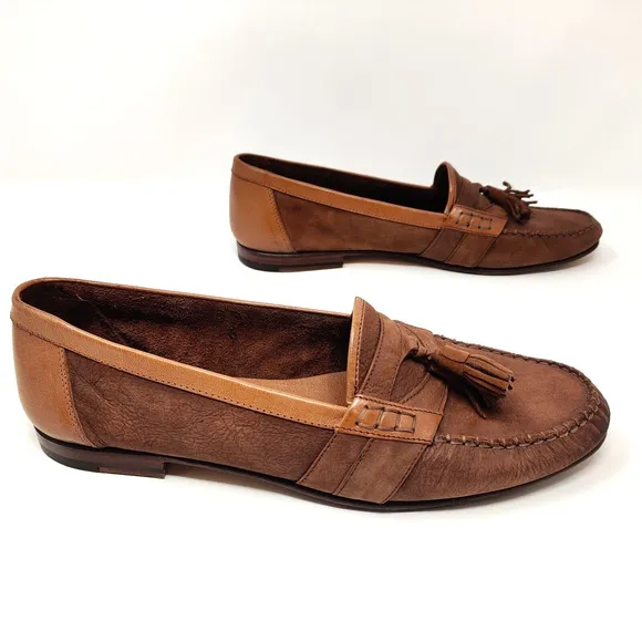 Bally Mens Zack Tassel Loafers SIZE 10 Brown Soft Leather Timeless Luxury Italy