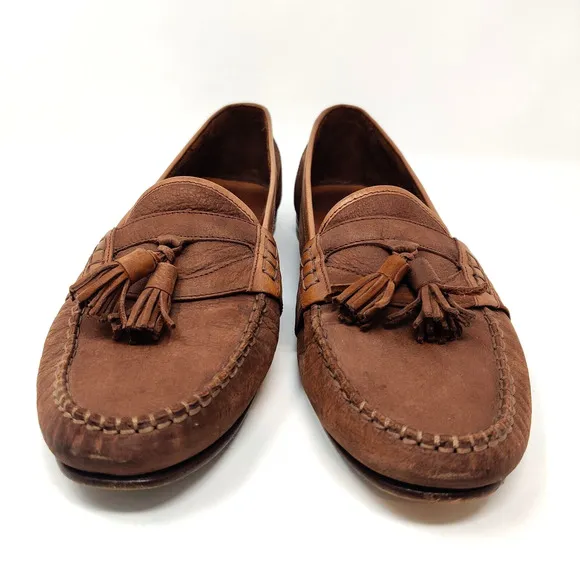 Bally Mens Zack Tassel Loafers SIZE 10 Brown Soft Leather Timeless Luxury Italy