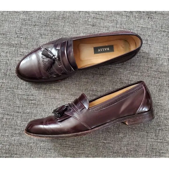 Bally Moresco Brown Tassel Kiltie Loafers Size US 9.5 B‎ Made in Italy