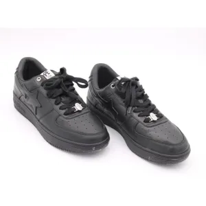 Bape Ape Sta Low Top Sneakers Black With White Logo Sz 9.5