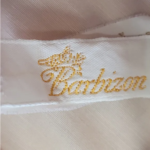 Barbizon Vintage 60s Pale Pink Eyelet‎ Lace Trim A-line Midi Slip Skirt