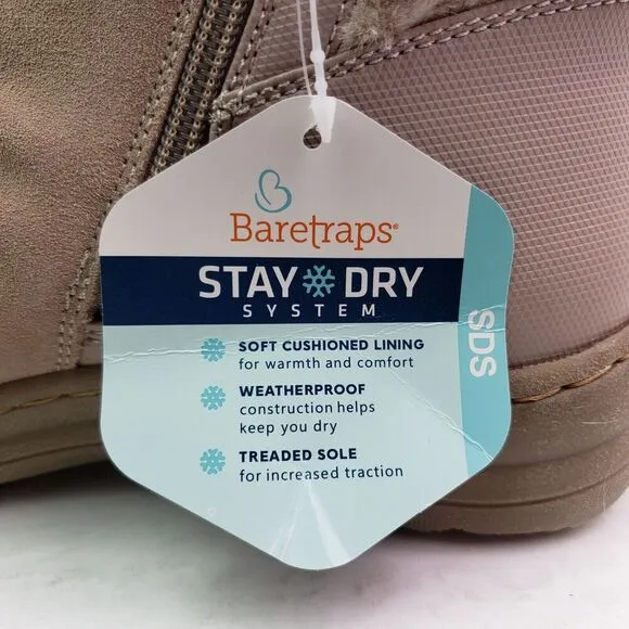 Baretraps Womens Size 9 Beige Alick Cold Weather Zip Up Winter Snow Boots