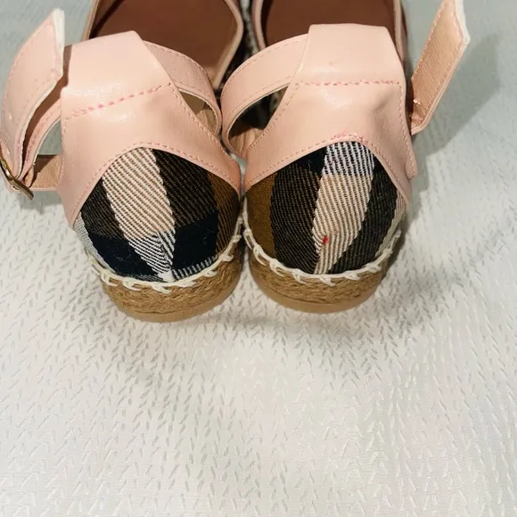 BB CHECK LOGO 🌸ANKLE BUCKLE UP ESPADRILLES 🌺