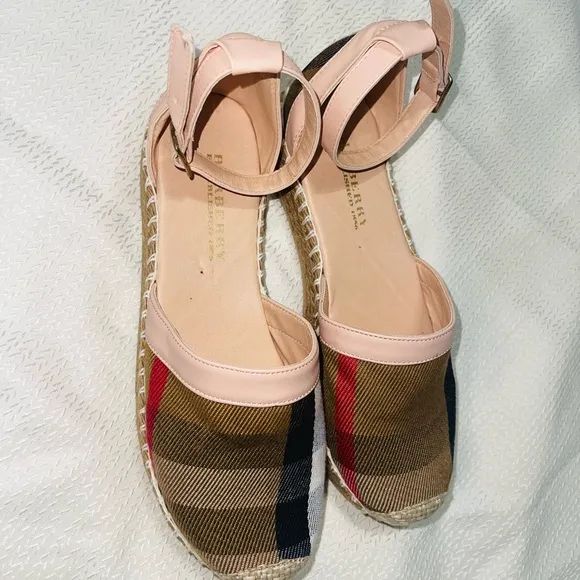 BB CHECK LOGO 🌸ANKLE BUCKLE UP ESPADRILLES 🌺