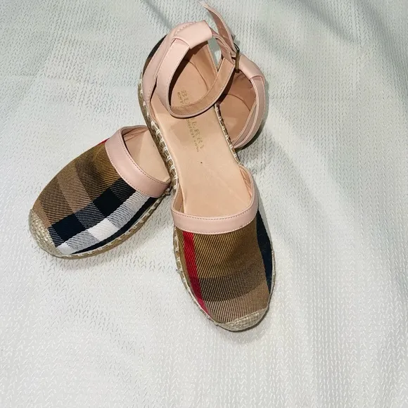 BB CHECK LOGO 🌸ANKLE BUCKLE UP ESPADRILLES 🌺