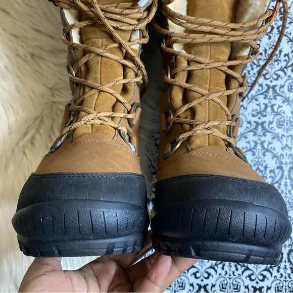 BearPaw : size : 8 : ‘Isabella’ fur trim leather quilted waterproof winter boots
