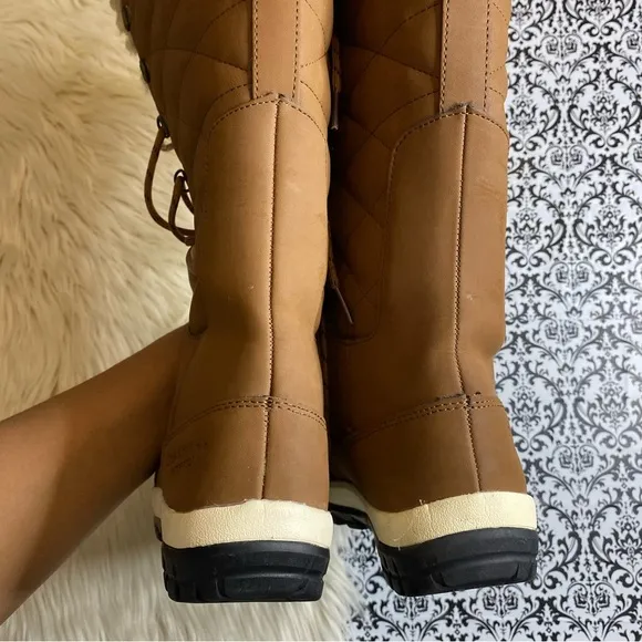 BearPaw : size : 8 : ‘Isabella’ fur trim leather quilted waterproof winter boots