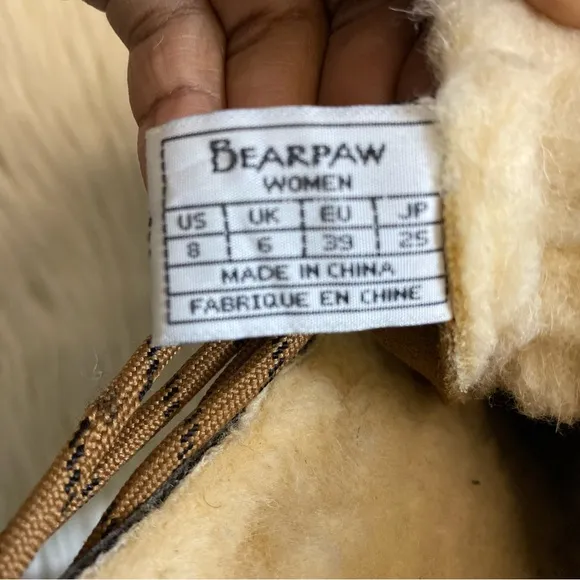 BearPaw : size : 8 : ‘Isabella’ fur trim leather quilted waterproof winter boots
