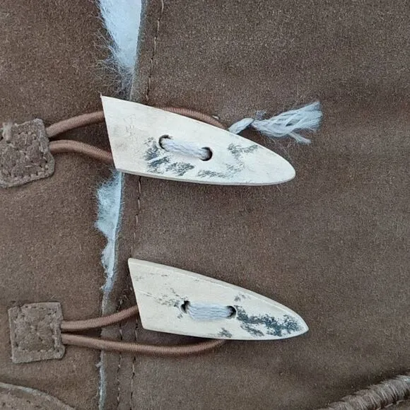 Bearpaw Women's Brown Suede Sheepskin Wool Lined Boots Size 7