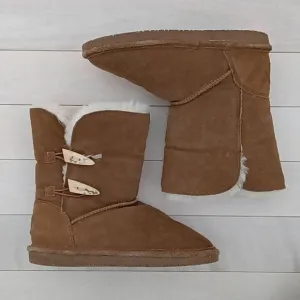 Bearpaw Women's Brown Suede Sheepskin Wool Lined Boots Size 7