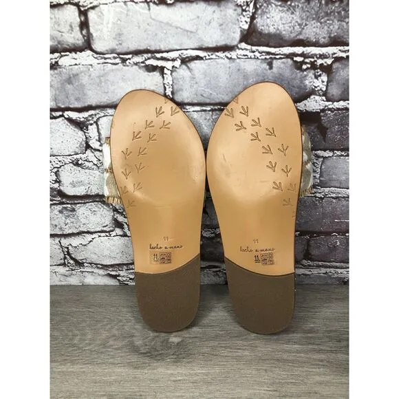 Beek Mamu White Synthetic Leather Handmade Slides Sandals Women’s Sz 11M US/42EU
