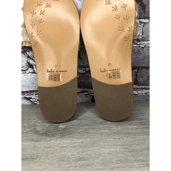 Beek Mamu White Synthetic Leather Handmade Slides Sandals Women’s Sz 11M US/42EU