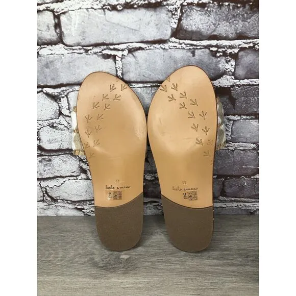Beek Mamu White Synthetic Leather Handmade Slides Sandals Women’s Sz 11M US/42EU