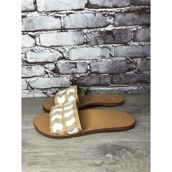 Beek Mamu White Synthetic Leather Handmade Slides Sandals Women’s Sz 11M US/42EU