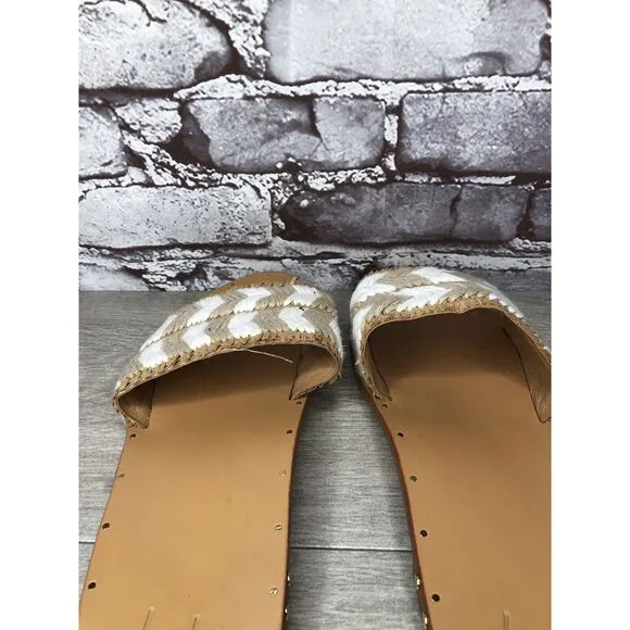 Beek Mamu White Synthetic Leather Handmade Slides Sandals Women’s Sz 11M US/42EU
