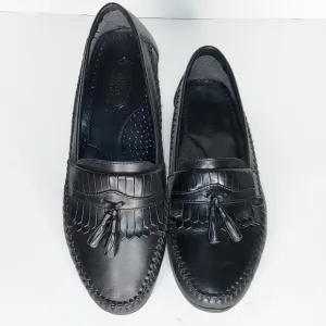 Bert PulitzerAlex 9.5 D Black Brazilian Leather Tassel Loafers Leather Sole NWOT