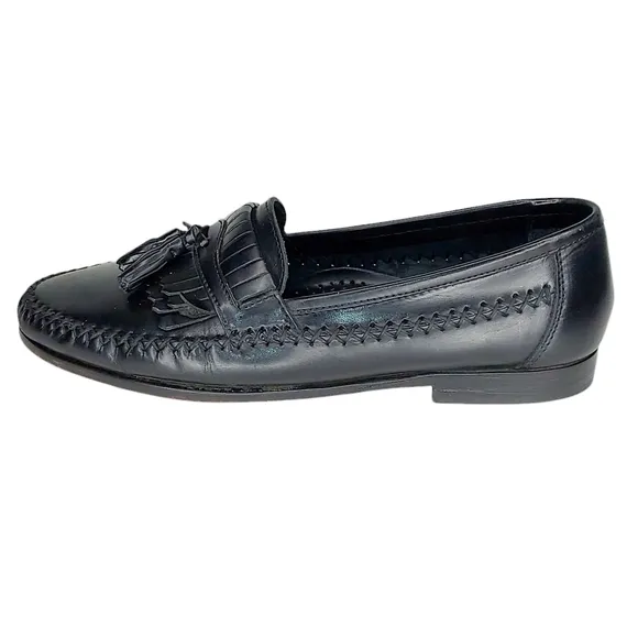 Bert PulitzerAlex 9.5 D Black Brazilian Leather Tassel Loafers Leather Sole NWOT