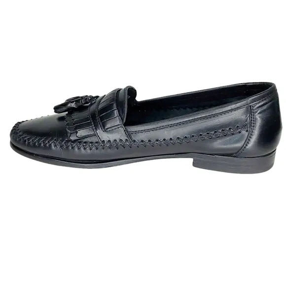 Bert PulitzerAlex 9.5 D Black Brazilian Leather Tassel Loafers Leather Sole NWOT