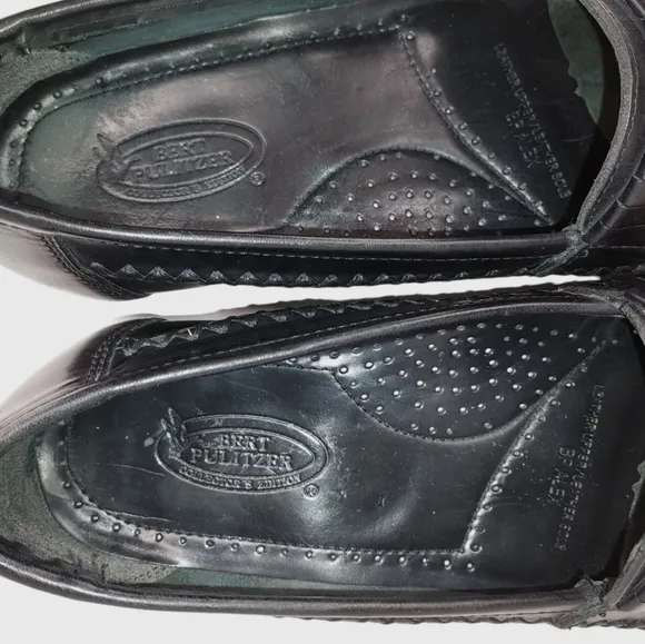 Bert PulitzerAlex 9.5 D Black Brazilian Leather Tassel Loafers Leather Sole NWOT