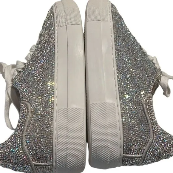 Betsey Johnson SB-Sidny Rhinestone Lace Up Fashion Sneakers Size 8.5 NWOT
