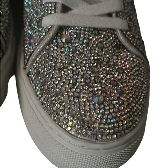 Betsey Johnson SB-Sidny Rhinestone Lace Up Fashion Sneakers Size 8.5 NWOT
