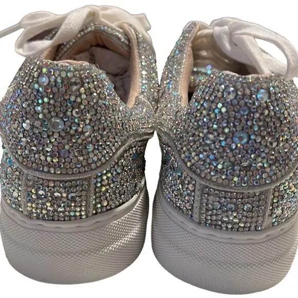 Betsey Johnson SB-Sidny Rhinestone Lace Up Fashion Sneakers Size 8.5 NWOT