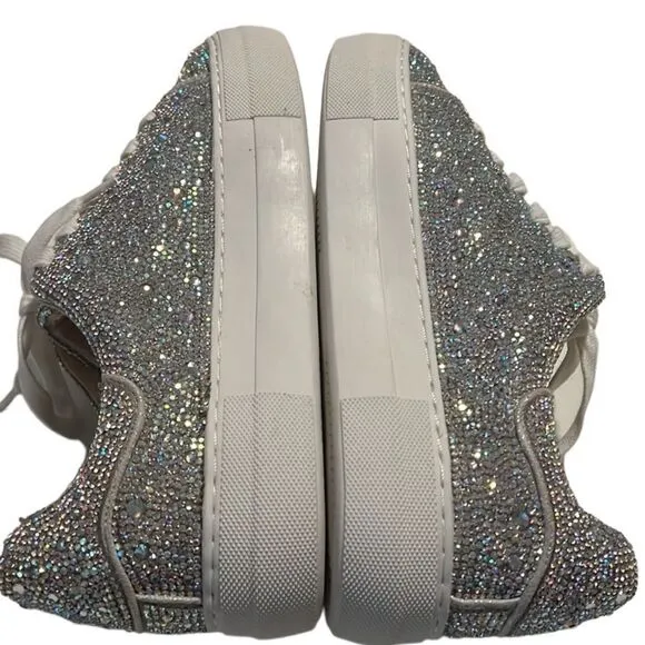 Betsey Johnson SB-Sidny Rhinestone Lace Up Fashion Sneakers Size 8.5 NWOT