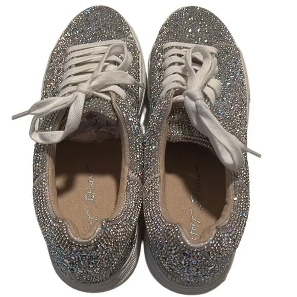 Betsey Johnson SB-Sidny Rhinestone Lace Up Fashion Sneakers Size 8.5 NWOT