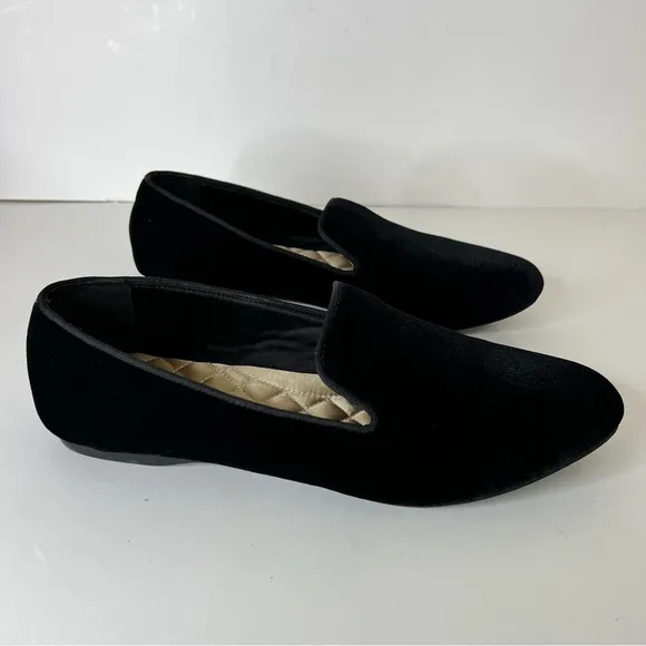 Birdies Black Velvet Loafers Size 11