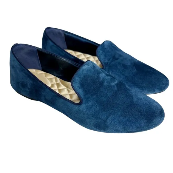Birdies Navy Blue Suede Starling Loafers Shoes SZ 8