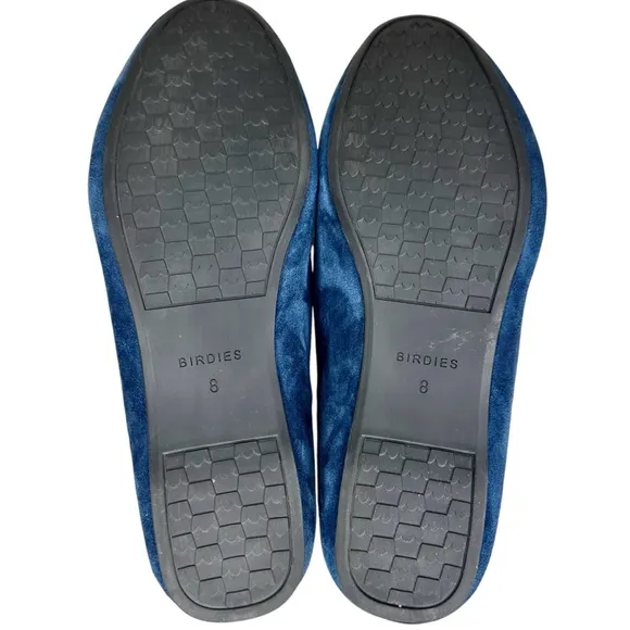Birdies Navy Blue Suede Starling Loafers Shoes SZ 8