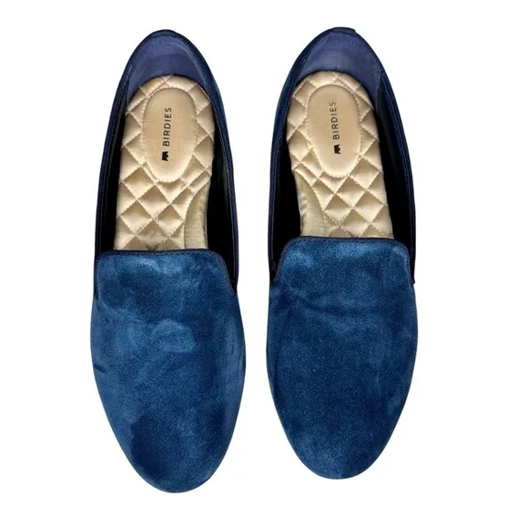 Birdies Navy Blue Suede Starling Loafers Shoes SZ 8