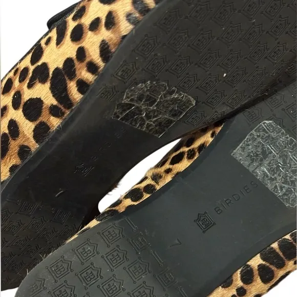 Birdies The Starling Cheetah Calf Hair Loafers Size 7