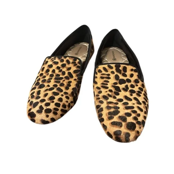 Birdies The Starling Cheetah Calf Hair Loafers Size 7