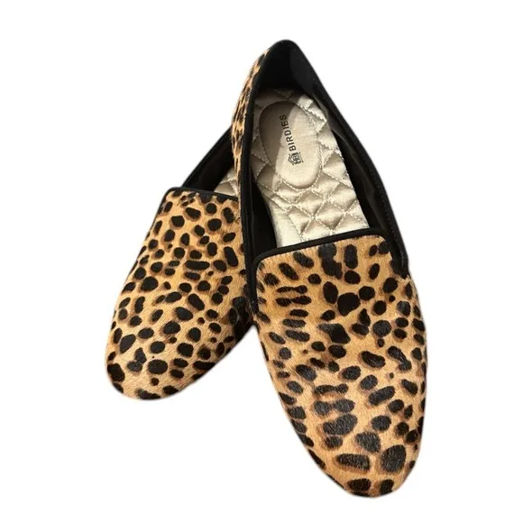 Birdies The Starling Cheetah Calf Hair Loafers Size 7