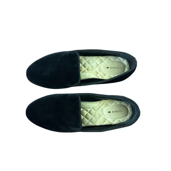 Birdies The Starling Loafers in Black Velvet Size 8.5