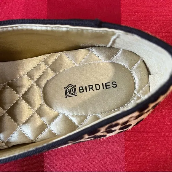 Birdies Women's Starling Cheetah Leopard Calf Hair Upper Preppy Flats Loafer Sz5