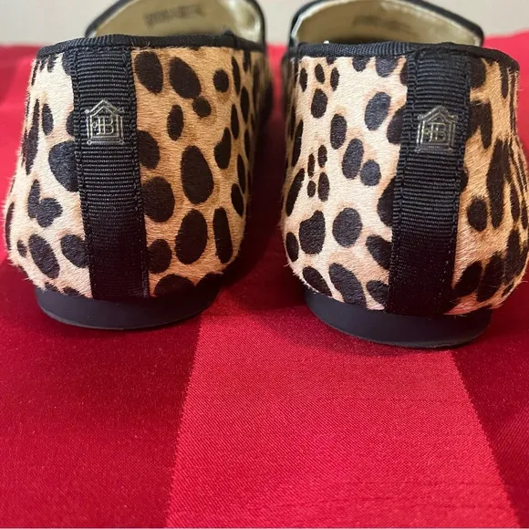 Birdies Women's Starling Cheetah Leopard Calf Hair Upper Preppy Flats Loafer Sz5