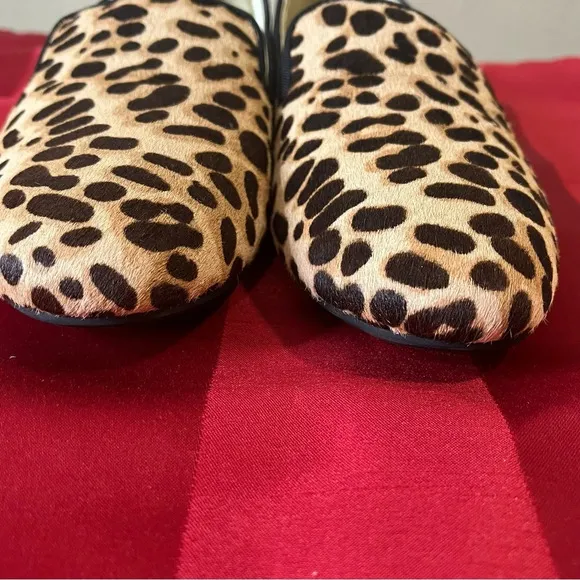 Birdies Women's Starling Cheetah Leopard Calf Hair Upper Preppy Flats Loafer Sz5