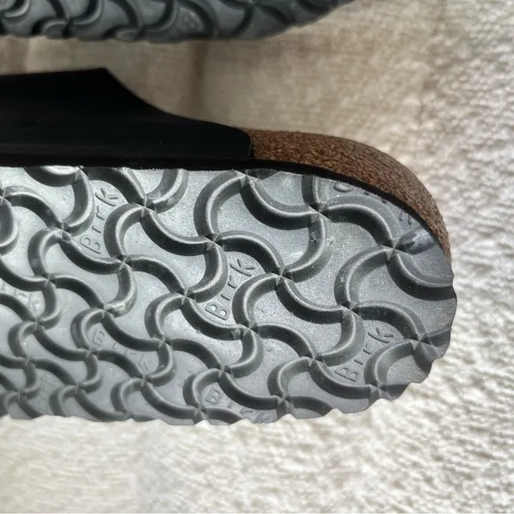 Birkenstock Arizona Slide Sandal - Black Leather - Men’s Size 42 (9-9.5 US)