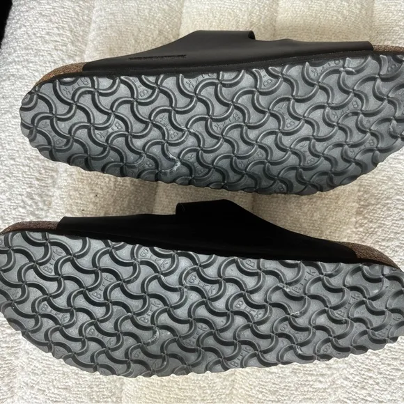 Birkenstock Arizona Slide Sandal - Black Leather - Men’s Size 42 (9-9.5 US)