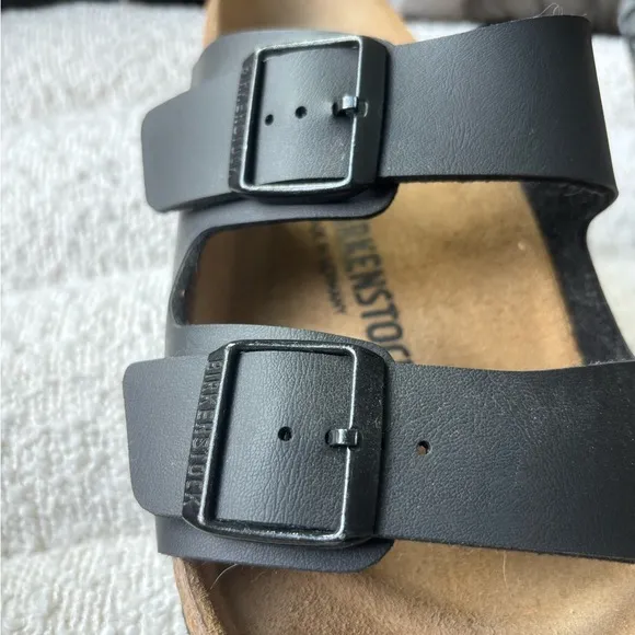 Birkenstock Arizona Slide Sandal - Black Leather - Men’s Size 42 (9-9.5 US)