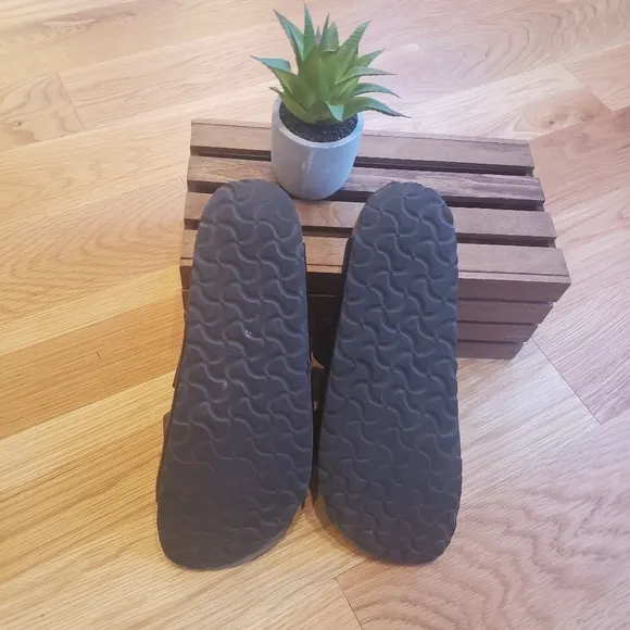 Birkenstock Black Leather Slides