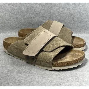 Birkenstock Kyoto Suede EU 37 Women’s 6 Men’s 4 Taupe Leather Slides Hook   Loop