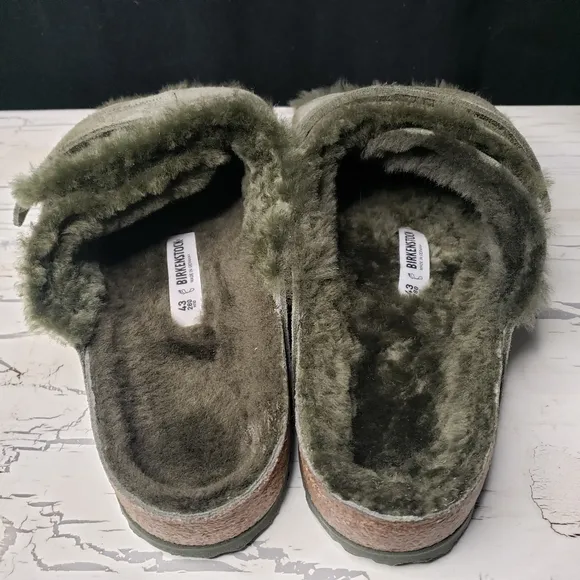 Birkenstock 'Kyoto' Suede Leather, Shearling Lined Slides in Men's - size 10