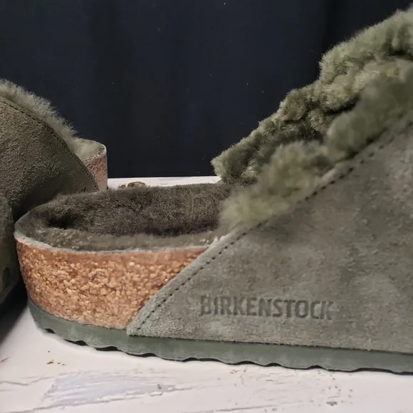 Birkenstock 'Kyoto' Suede Leather, Shearling Lined Slides in Men's - size 10