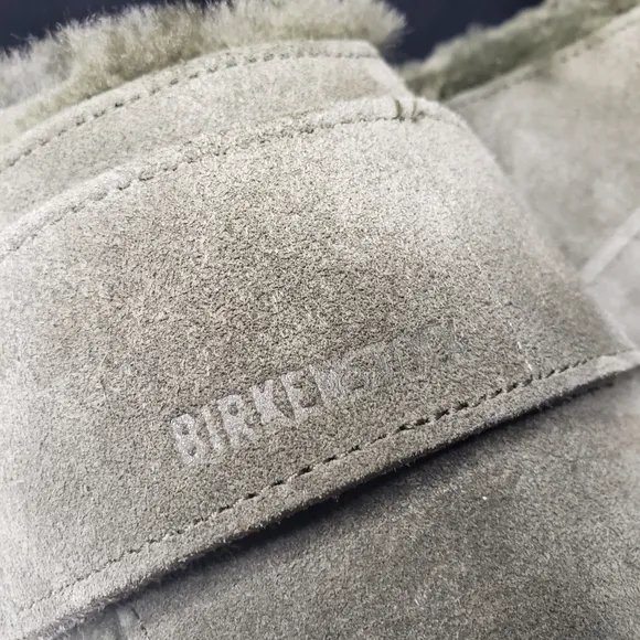 Birkenstock 'Kyoto' Suede Leather, Shearling Lined Slides in Men's - size 10
